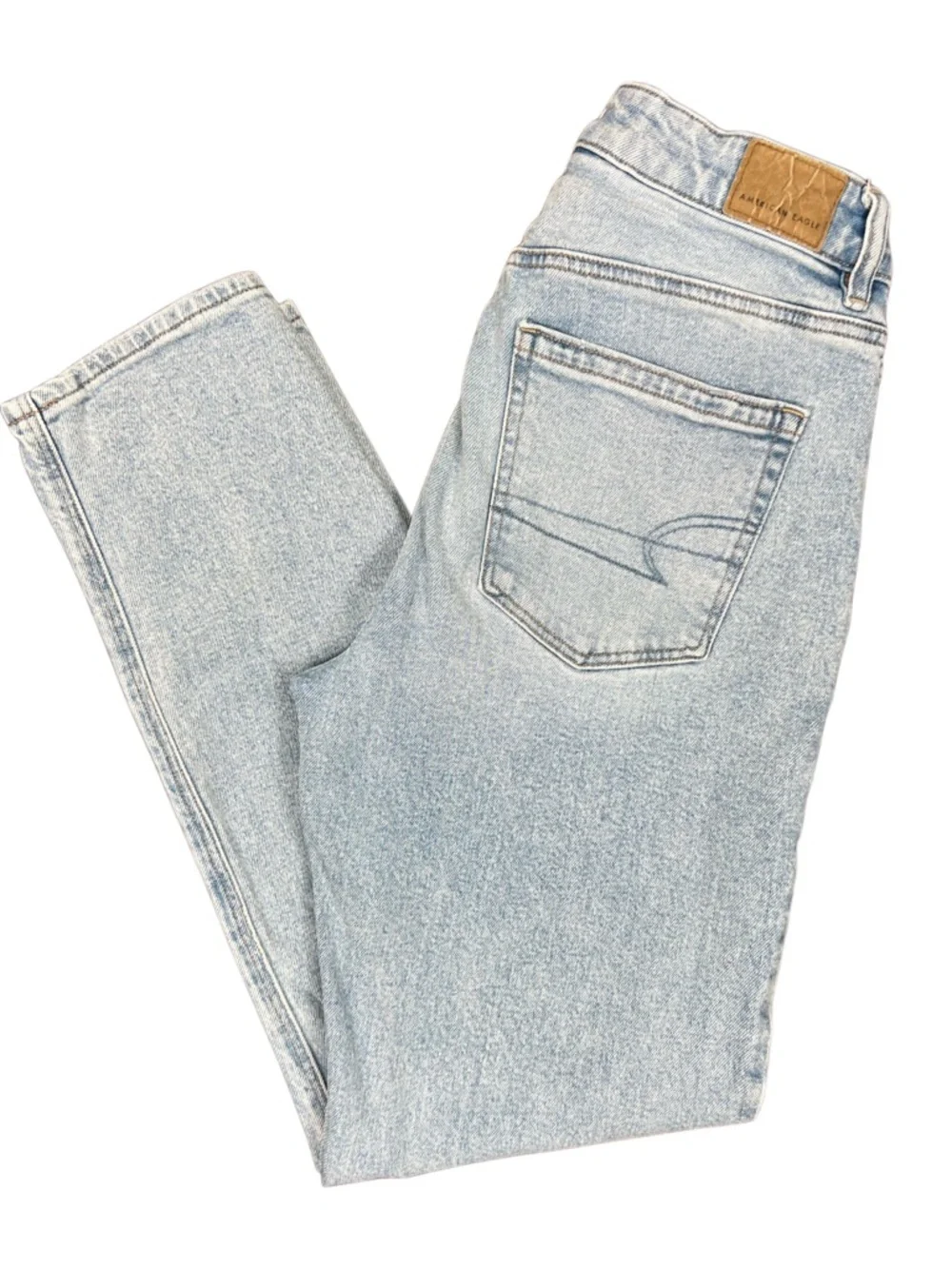 American Eagle Strigid Mom Jeans Size 2 Light Wash High Rise Straight Leg